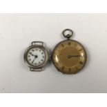 An early 20th Century lady's fob watch in a rolled-gold case, having an engine turned face and Roman