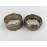 Two silver napkin rings