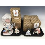 Eight Zampiva boxed ceramic dolls together with four others