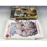 Two model kits including 'Golden Hind' and 'Ford LTL9000' truck