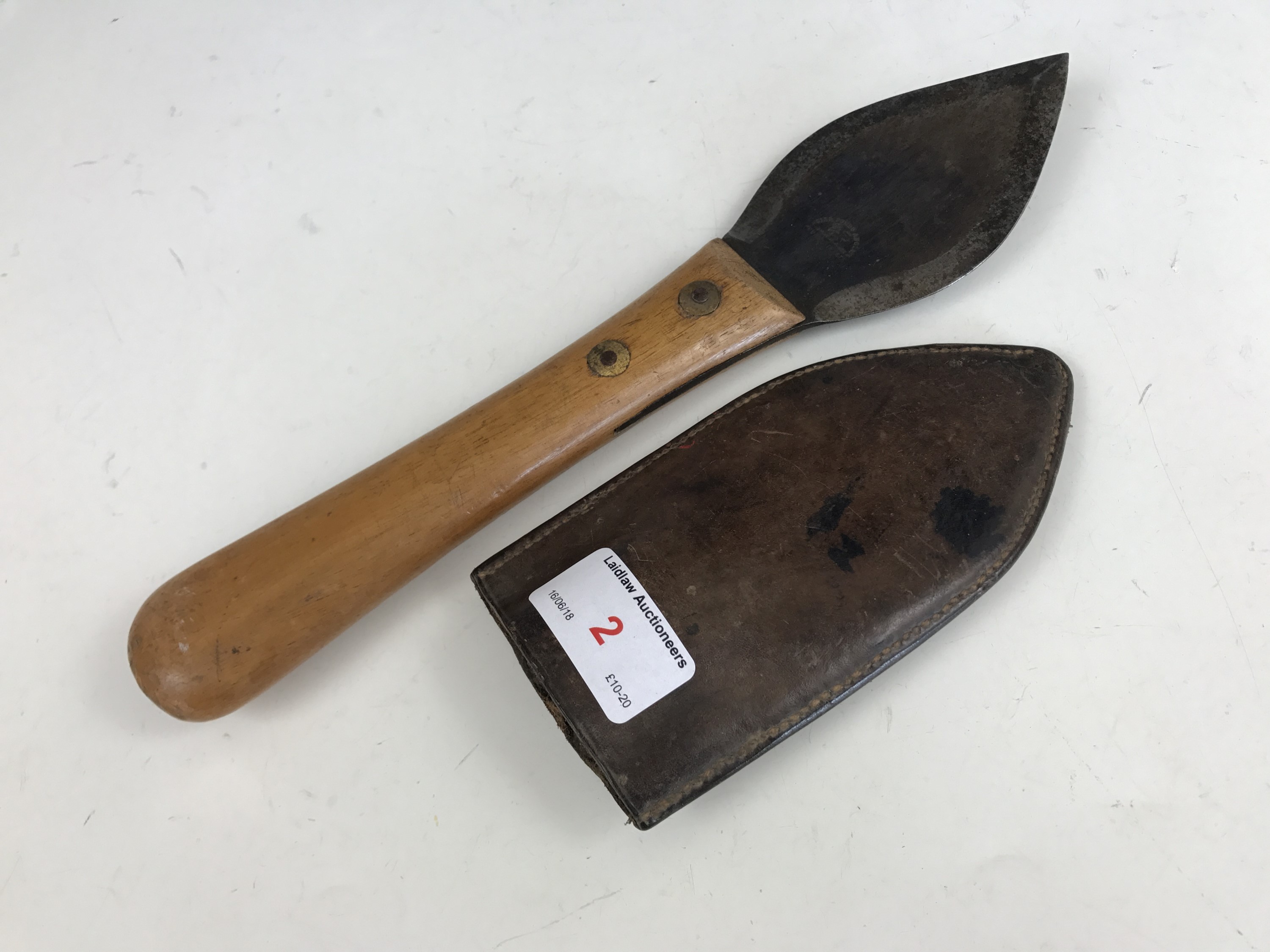 A late 19th / early 20th Century wood carver's knife stamped Acier Fondu Anglais Peugeot Freres,