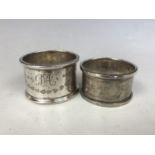 Two silver napkin rings