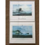 Two signed Robert Taylor military prints; 'The last moments of HMS Hood,' pencil-signed by the HMS