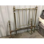 A Victorian brass single bed head and foot