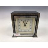 An Art Deco Temco Electric mantle clock, in an electroplate case, 14 cm