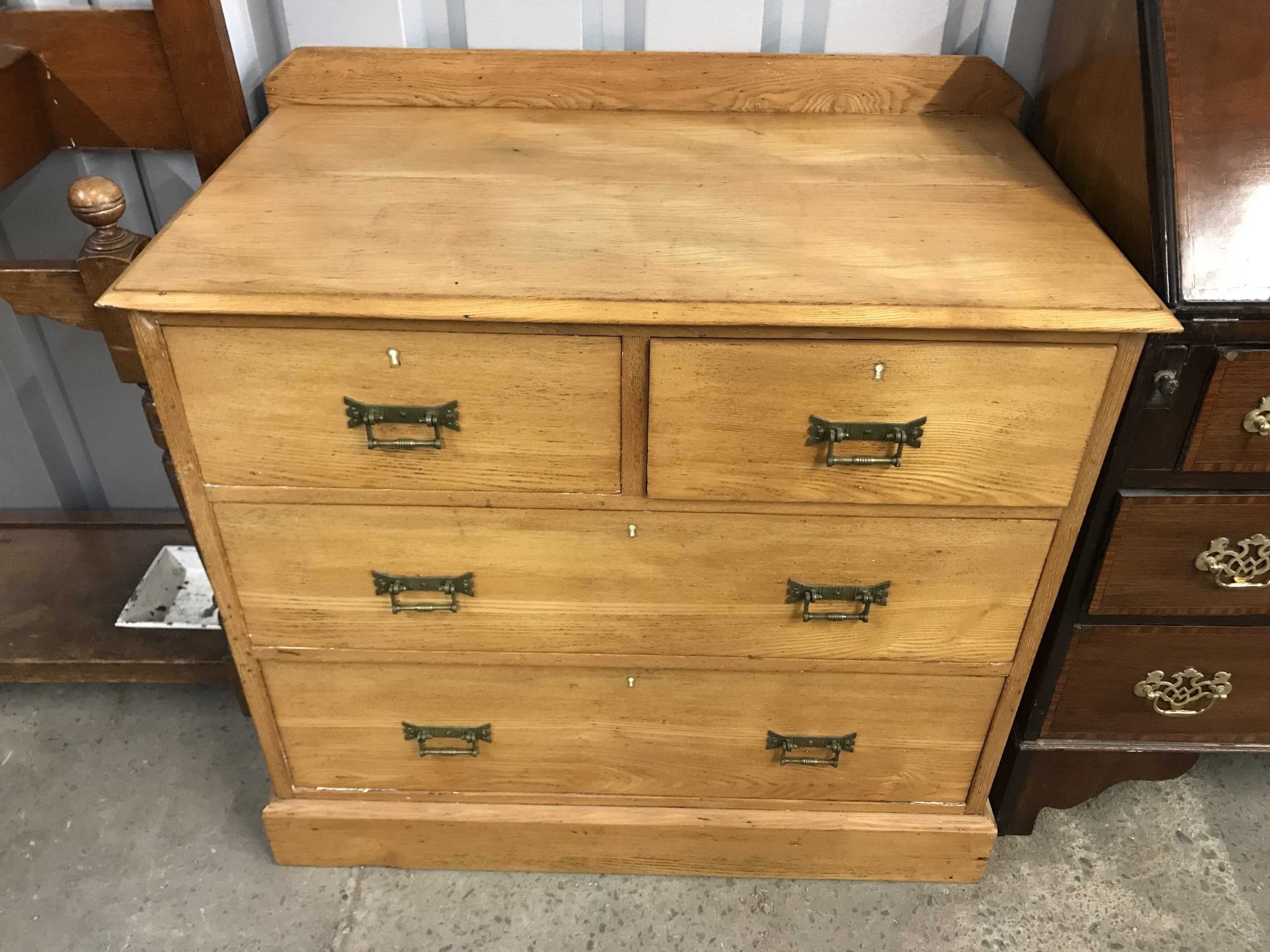 A Victorian stripped-pine chest