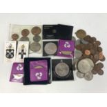 Sundry GB coins together with a City of Carlisle 1935 Silver Jubilee medallion etc.