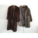 A 1940s coney fur coat together with one other