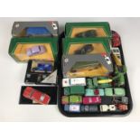 Vintage Dinky cars and vans including Trojan and a Hillman Minx etc.