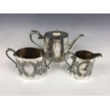 A three-piece Aesthetic electroplate tea set