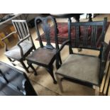 Three 18th century dining chairs