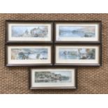 Five Lake District prints including Windermere, Ferry hotel, Waterhead, Kirkstone Pass inn,