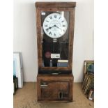 An early 20th Century Gledhill Brook time recorder / clocking-in clock