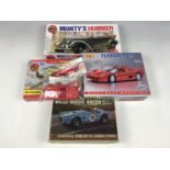 Model kits including Monty's Humber, a Ferrari F50 and a Spitfire MK1A etc.