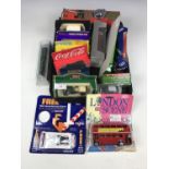 A quantity of toy cars and wagons including a 1930 Bentley and a London red bus etc.