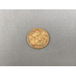 A 1914 gold Sovereign