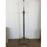 A Victorian telescopic brass standard lamp, 150 cm