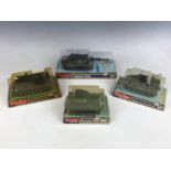 Vintage military Dinky Toys, including 699 Leopard Recovery Tank, 692 Leopard Tank, 690 Scorpion