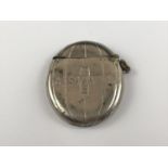 A Victorian Football Association silver-plated vesta case modelled in the form of a laced leather