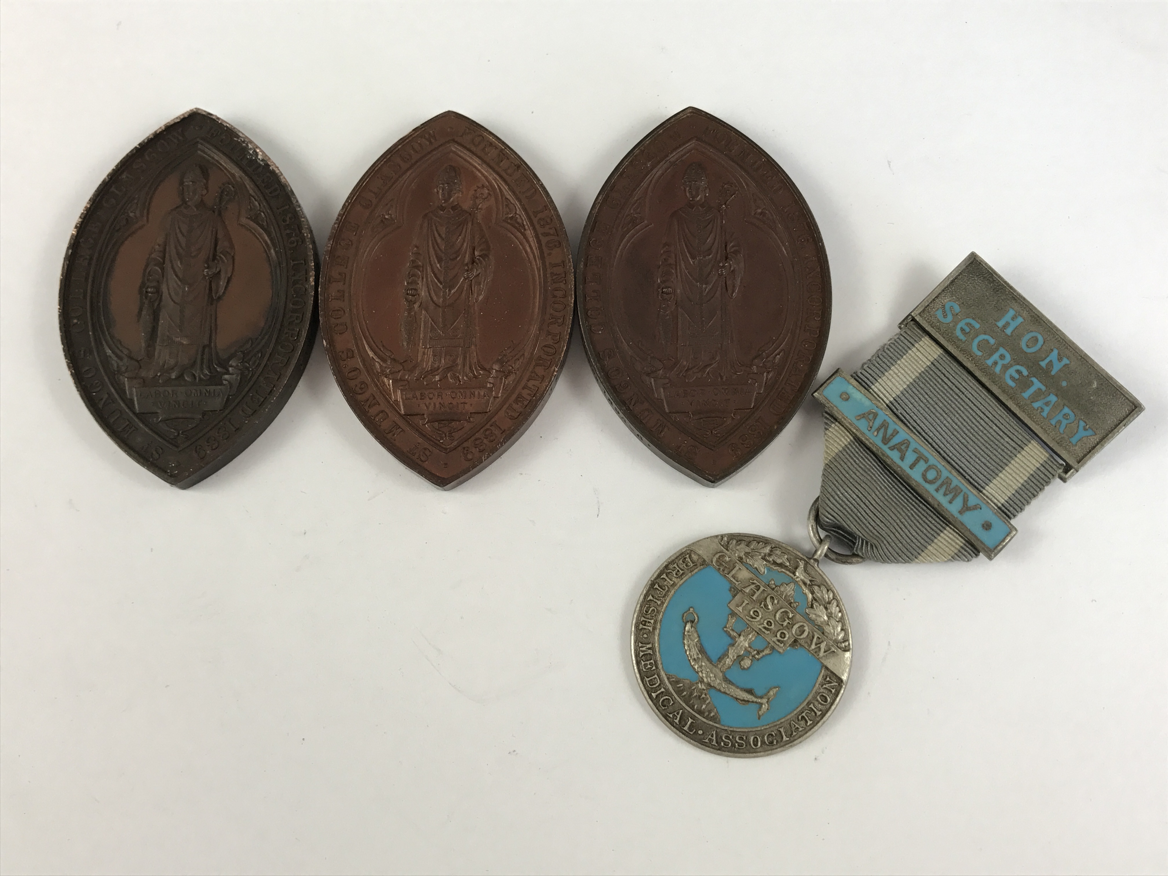 Three Victorian medical bronze prize medallion of St Mungo's College, University of Glasgow, awarded - Image 2 of 2