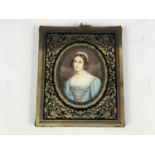 M*** Stielen (20th Century) A portrait miniature of a young lady in 18th Century dress, wearing a