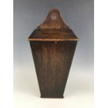 A Georgian mahogany candle box, 49 cm