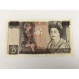 An Elizabeth II Florence Nightingale £10 / Ten Pounds banknote with printing error, having a partial