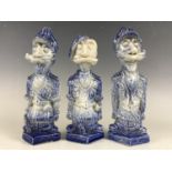 Three Burgess & Leigh prototype figurines modelled as Jon's The Two Types, bearing E T Bailey's