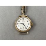 A 1960s lady's Record 9ct gold wristlet watch on 9ct gold flexible bracelet strap, 16 g total