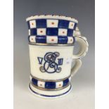 A Charlotte Rhead for Crown Ducal 1937 Edward VIII coronation commemorative tankard, 19 cm