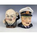 A Burgess & Leigh Burleighware character jug modelled as Sir Winston Churchill, entitled "