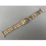 A 1950s 9 ct gold bracelet watch strap, 14.5 cm, 11.6 g