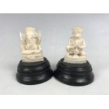 Two early 20th Century Indian carved ivory sculptures, respectively of the Hindu deities Ganesha and
