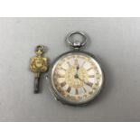 A Victorian silver-cased pocket watch, having a key-wound movement, silvered face, gilt Roman