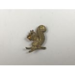 A 9ct gold and citrine brooch in the form of a squirrel, 4.2g