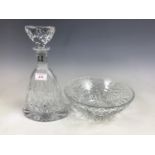 A Thomas Webb crystal spirit decanter together with a crystal bowl
