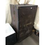 A large vintage travelling trunk