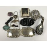 Victorian and later jewellery, including a rolled-gold wishbone brooch set with seed pearls, an