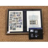 'Musee de l'air et de l'espace' official International Space Station stamp collection, framed