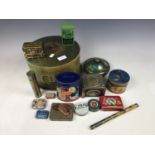 Sundry vintage brand / advertising tins and boxes