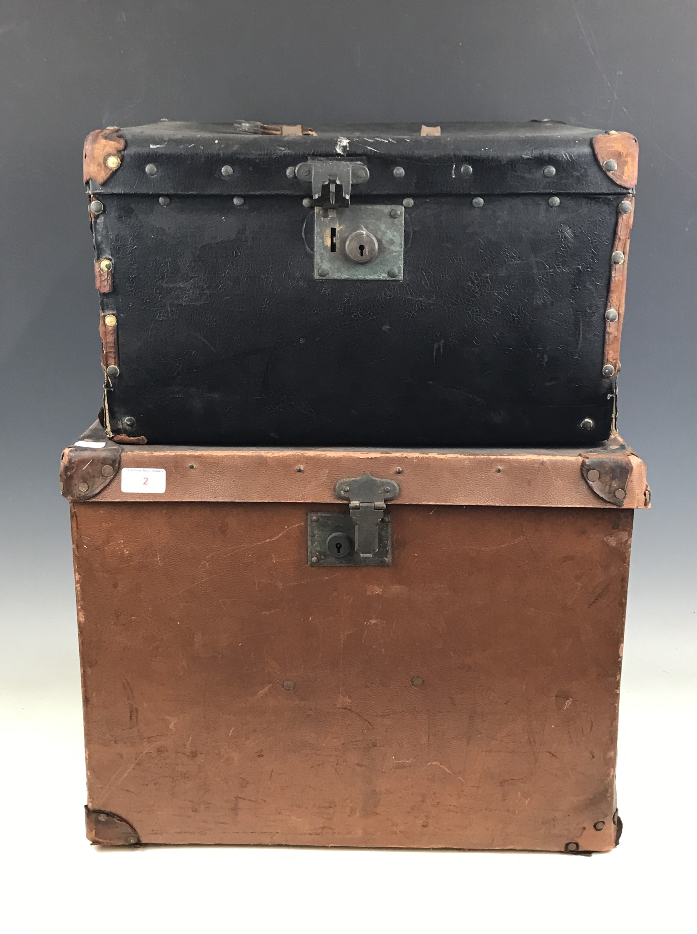 Two vintage travel trunks