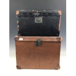 Two vintage travel trunks