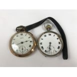A silver cased pocket watch (a/f) together with a Smiths pocket watch