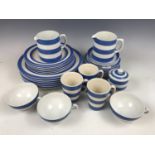 A collection of Cornishware kitchen ceramics by T. G. Green