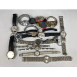 A Jacquet Cobur wristwatch together with Timex and Calvin Hill watches etc