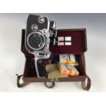 A cased Bolex Naillard cine camera