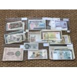 A large quantity of world bank notes