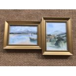 (19th Century) Two Scottish watercolour views, framed under glass, 37 x 28 cm