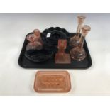 1920s and later pink pressed-glass including a "Nevafume" patented ashtray, together with