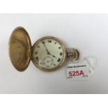 A rolled-gold hunter pocket watch